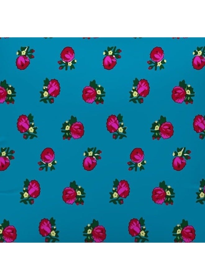 Qarqee'an fabric, Shalki Olbitch, turquoise blue, 2 meters